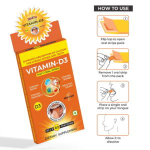 Zenith Nutrition Vitamin D3 Tasty Oral Strips – Orange Flavour (60 Strips)